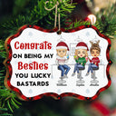 Félicitations pour être devenu mon meilleur ami ! Cadeaux de Noël pour les meilleurs amis ! Décoration en bois avec médaillon personnalisé