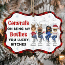 Félicitations pour être devenu mon meilleur ami ! Cadeaux de Noël pour les meilleurs amis ! Décoration en bois avec médaillon personnalisé