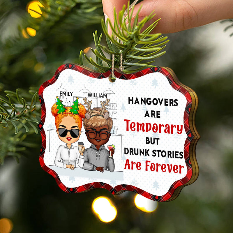 Voici une autre année de liens autour de l'alcool - Cadeaux de Noël pour les meilleurs amis, les meilleures amies - Décoration en bois médaillon personnalisée