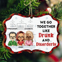 Voici une autre année de liens autour de l'alcool - Cadeaux de Noël pour les meilleurs amis, les meilleures amies - Décoration en bois médaillon personnalisée