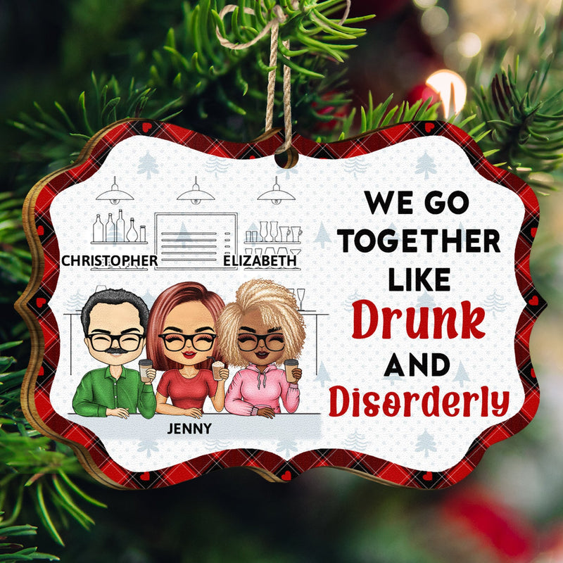 Voici une autre année de liens autour de l'alcool - Cadeaux de Noël pour les meilleurs amis, les meilleures amies - Décoration en bois médaillon personnalisée