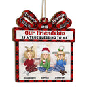 Our Friendship Is A True Blessing Cartoon - Christmas Gifts For Besties, Best Friends - Personalized Custom Shaped Wooden Ornament