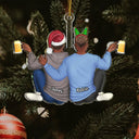 Couple Hugging - Christmas Gift For Couples, Husband, Wife - Personalized Cutout Acrylic Ornament