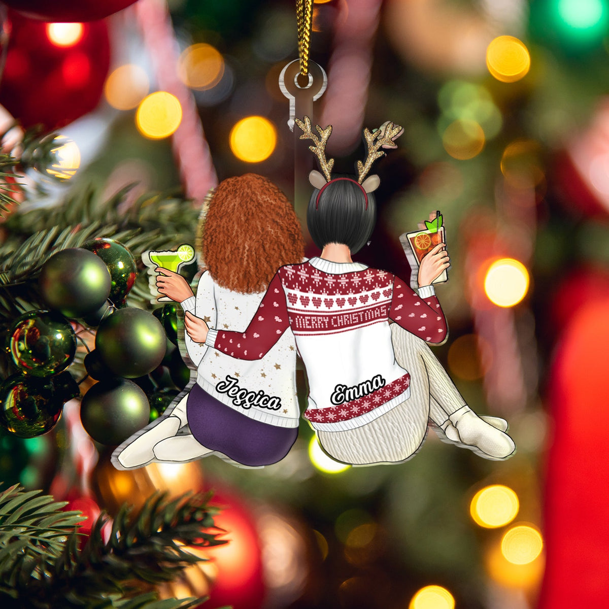 Couple Hugging - Christmas Gift For Couples, Husband, Wife - Personalized Cutout Acrylic Ornament