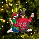 Couple Hugging - Christmas Gift For Couples, Husband, Wife - Personalized Cutout Acrylic Ornament