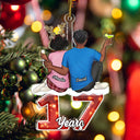 Couple Hugging Years Together - Anniversary, Christmas Gift For Couples, Husband, Wife - Personalized Cutout Acrylic Ornament