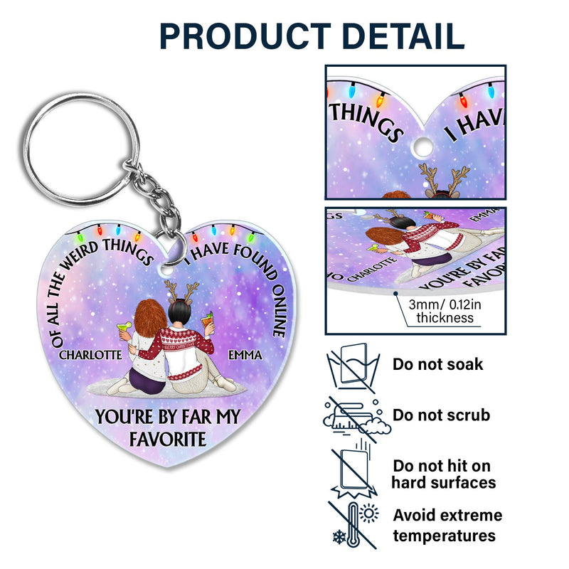 De toutes les choses étranges - Cadeau d'anniversaire, cadeau d'amour pour couples, mari, femme - Porte-clés en acrylique personnalisé