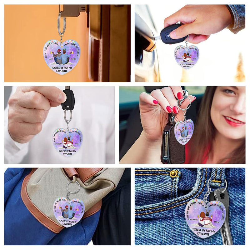De toutes les choses étranges - Cadeau d'anniversaire, cadeau d'amour pour couples, mari, femme - Porte-clés en acrylique personnalisé