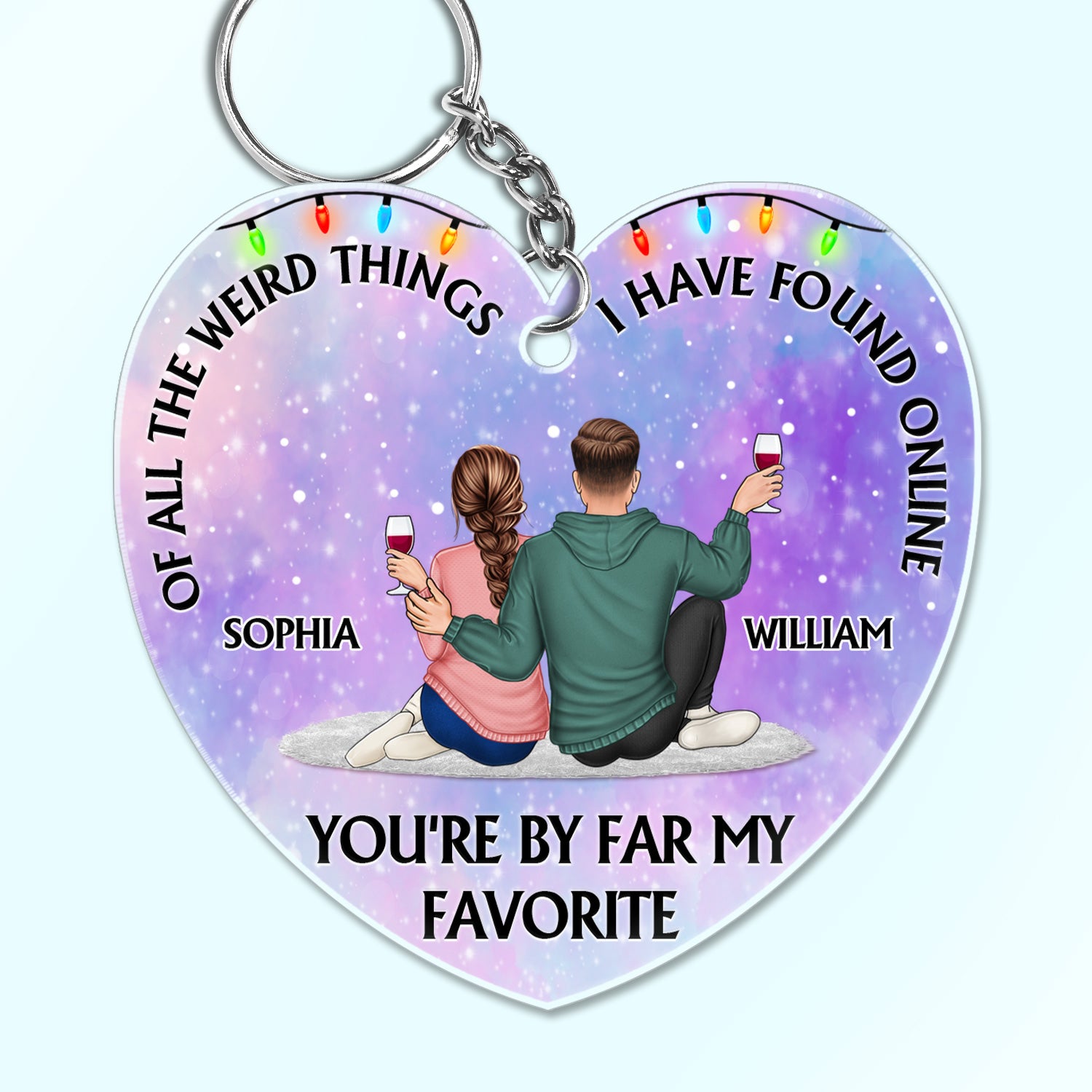 Of All The Weird Things - Anniversary, Loving Gift For Couples, Husband, Wife - Personalized Acrylic Keychain