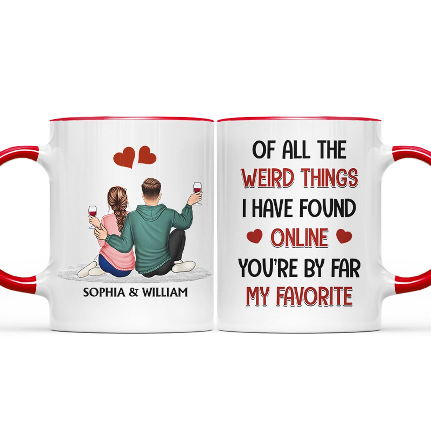 Of All The Weird Things - Anniversary, Loving Gift For Couples, Husband, Wife - Personalized Accent Mug