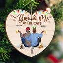 You And Me And The Dogs - Christmas Gift For Couples, Dog Lovers, Cat Lovers, Pet Lovers - Personalized Custom Shaped Wooden Ornament