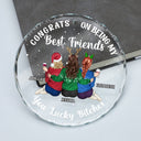 Congrats On Being My Besties - Christmas Gifts For Besties, Friends - Personalized Circle Glass Ornament