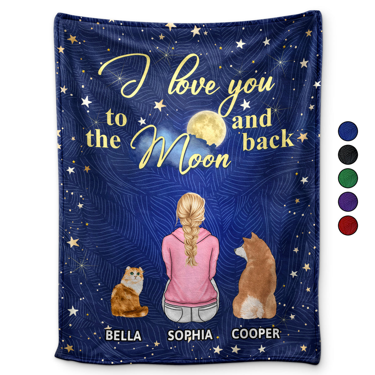 I love you to the best sale moon and back dog blanket