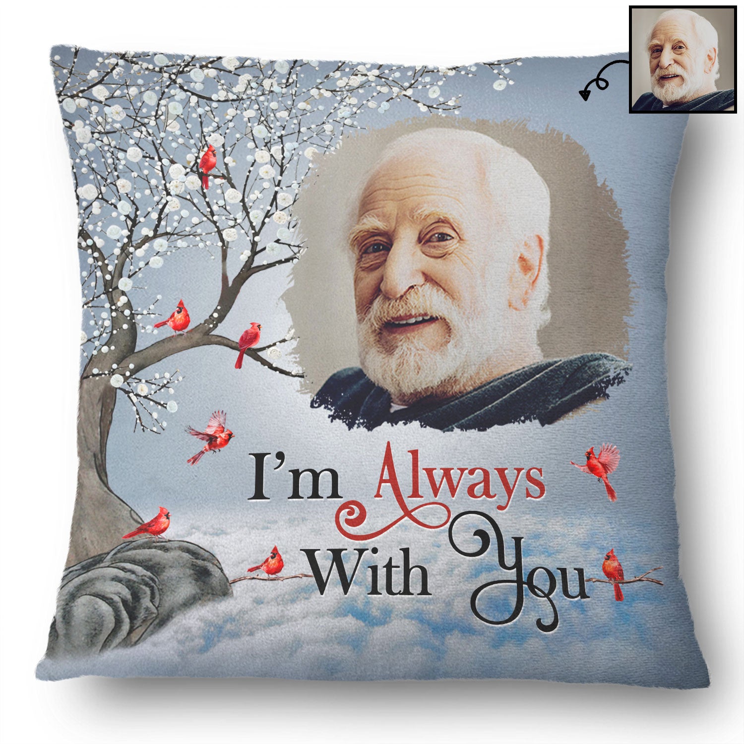 Custom Photo I'm Always With You - Memorial Gift For Family, Friends - Personalized Pillow