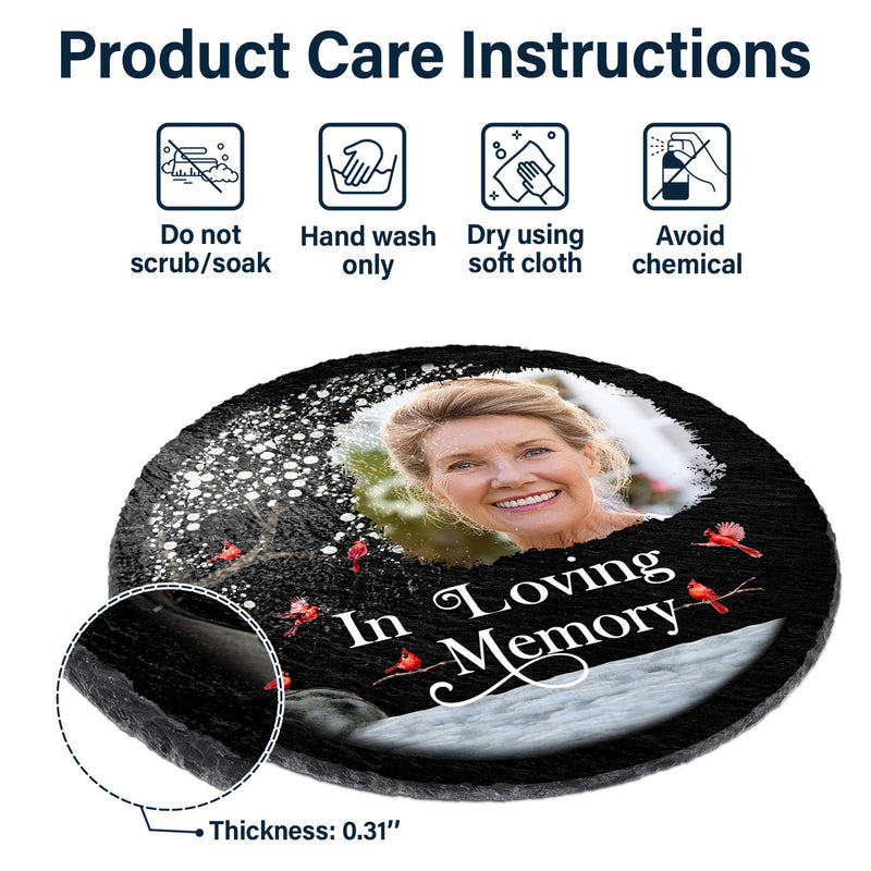 Photo personnalisée « Je suis toujours avec toi » - Cadeau commémoratif pour la famille et les amis - Pierre commémorative circulaire personnalisée pour jardin