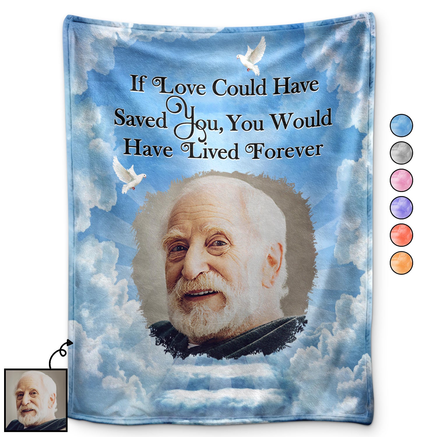 Custom Photo If Love Could Have Saved You - Memorial Gift For Family, Siblings, Friends - Personalized Fleece Blanket