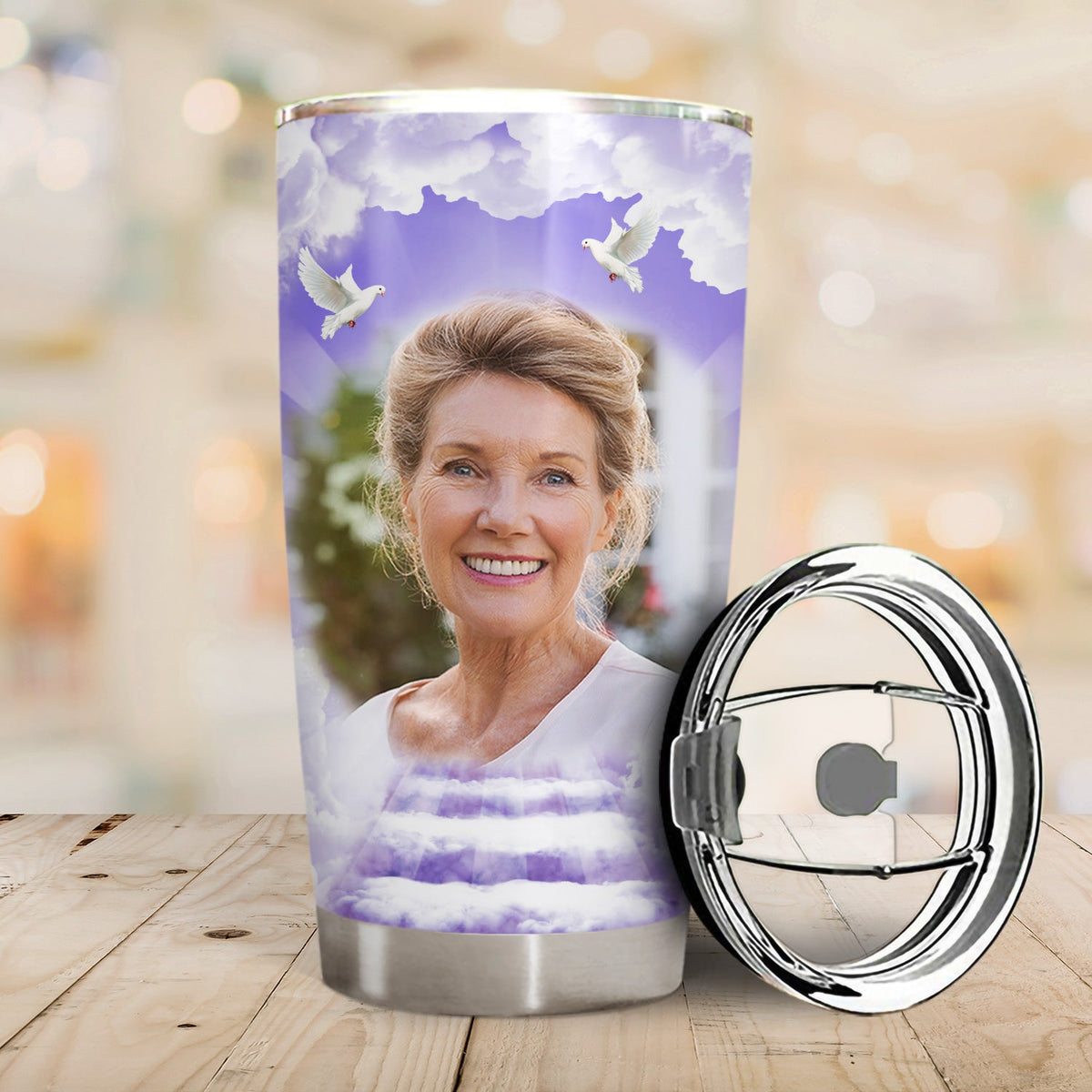 Custom Photo In Loving Memory - Memorial Gift For Family, Siblings, Friends, Dog Lovers, Cat Lovers - Personalized Tumbler
