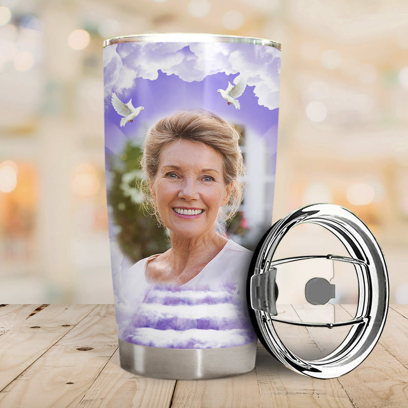 Custom Photo In Loving Memory - Memorial Gift For Family, Siblings, Friends, Dog Lovers, Cat Lovers - Personalized Tumbler