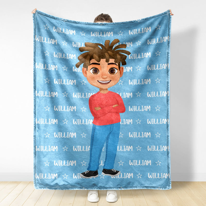 Custom Photo Baby Name - Gift For Kids, Grandchildren - Personalized Fleece Blanket