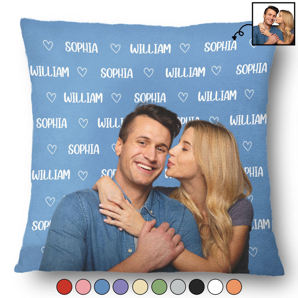 Custom Photo Couple And Name - Gift For Couples, Husband, Wife - Personalized Pillow