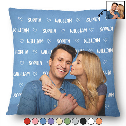 Custom Photo Couple And Name - Gift For Couples, Husband, Wife - Personalized Pillow
