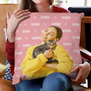 Custom Photo Human And Pet Name - Gift For Dog Lovers, Cat Lovers, Family - Personalized Pillow