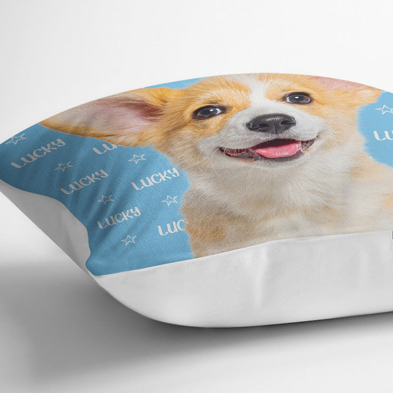 Custom Photo Human And Pet Name - Gift For Dog Lovers, Cat Lovers, Family - Personalized Pillow