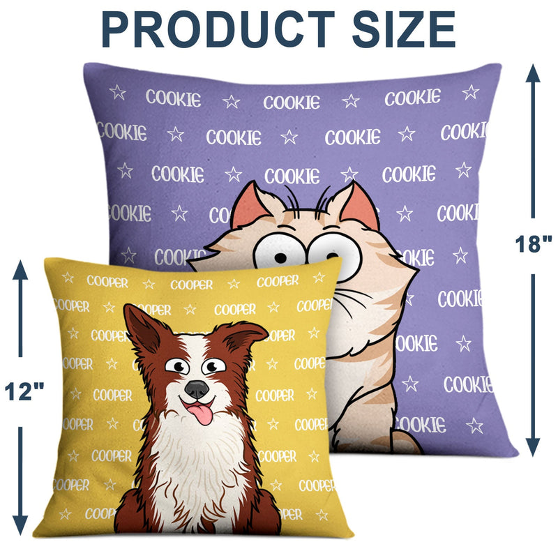 Custom Photo Human And Pet Name - Gift For Dog Lovers, Cat Lovers, Family - Personalized Pillow