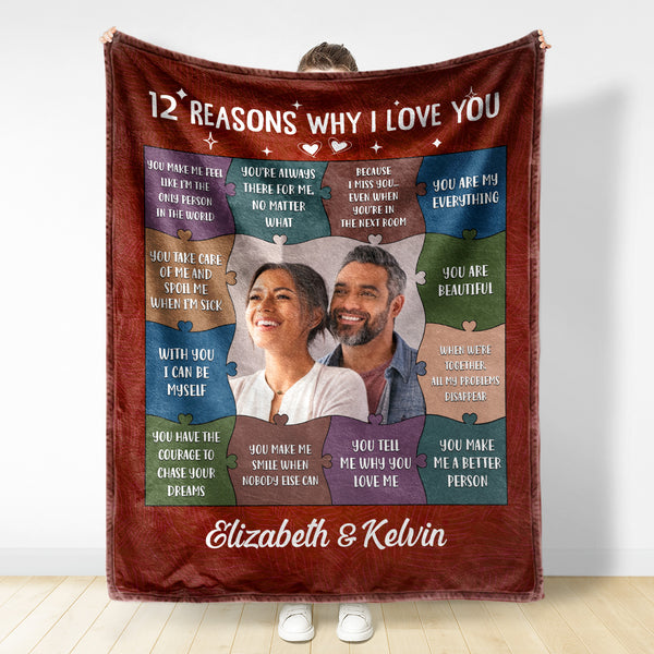 Custom Photo 12 Reasons Why I Love You - Birthday, Anniversary