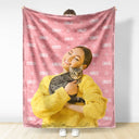 Custom Photo Human And Pet Name - Gift For Dog Lovers, Cat Lovers, Family - Personalized Fleece Blanket