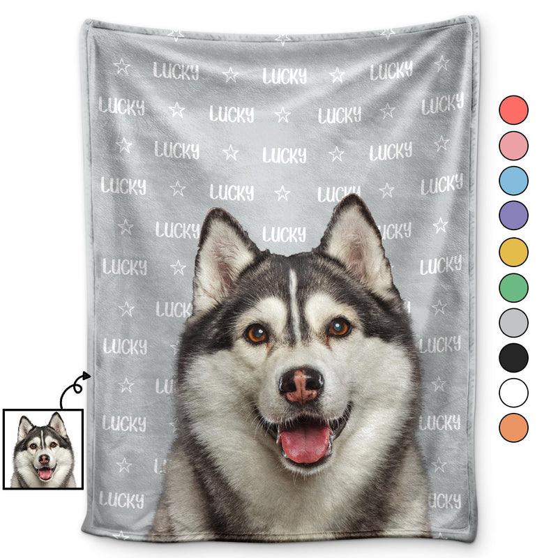Custom Photo Human And Pet Name - Gift For Dog Lovers, Cat Lovers, Family - Personalized Fleece Blanket