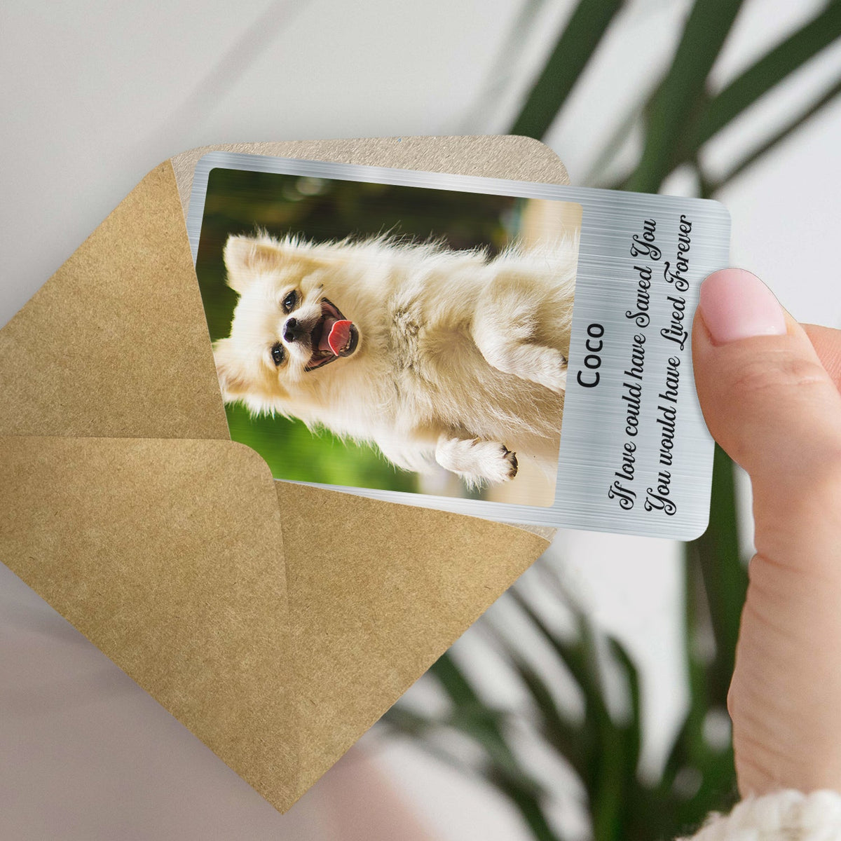 Custom Photo Once By My Side - Memorial Gift For Dog Lovers, Cat Lovers - Personalized Aluminum Wallet Card