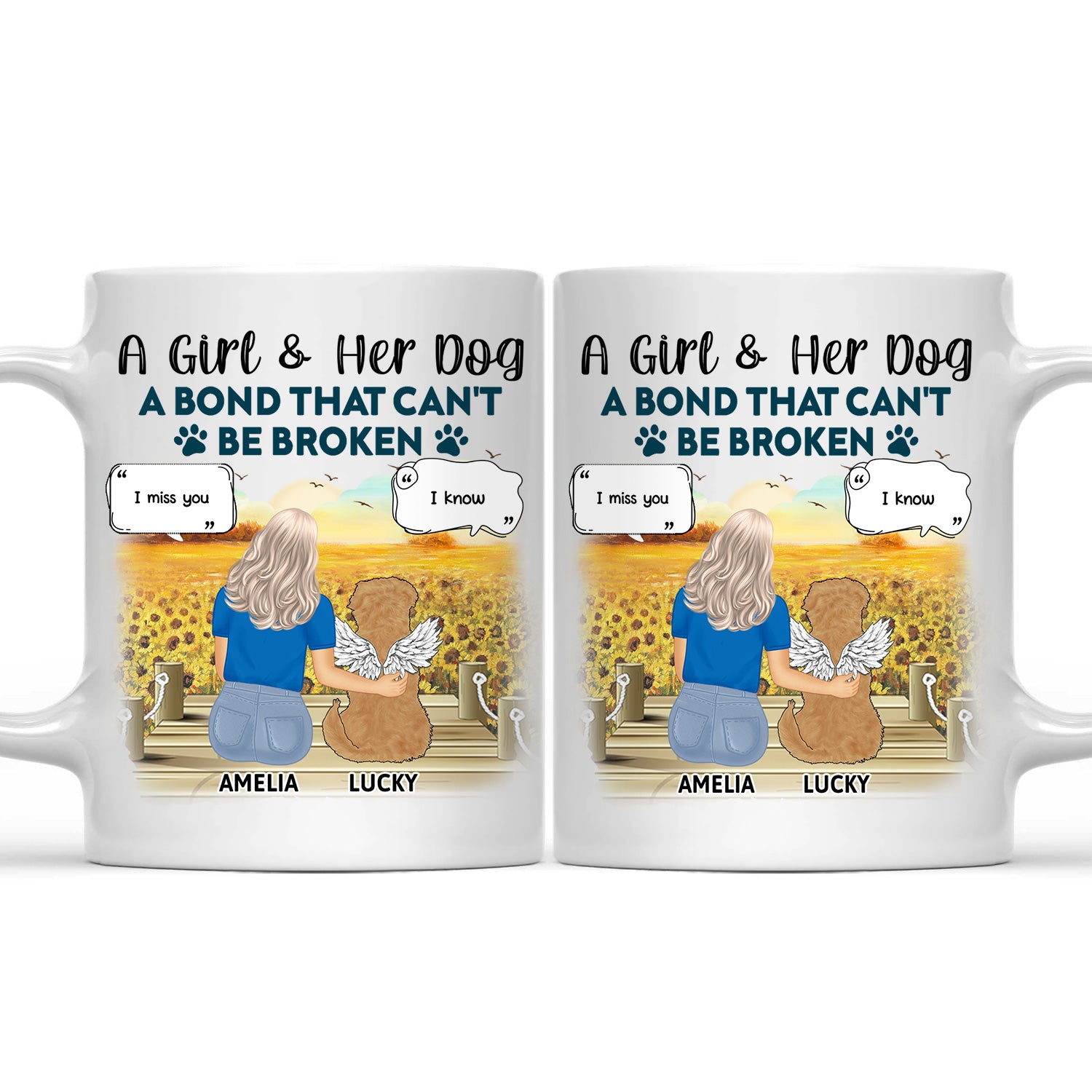 A Bond That Can't Be Broken - Memorial Gift For Dog Lovers, Dog Mom, Dog Dad - Personalized Mug