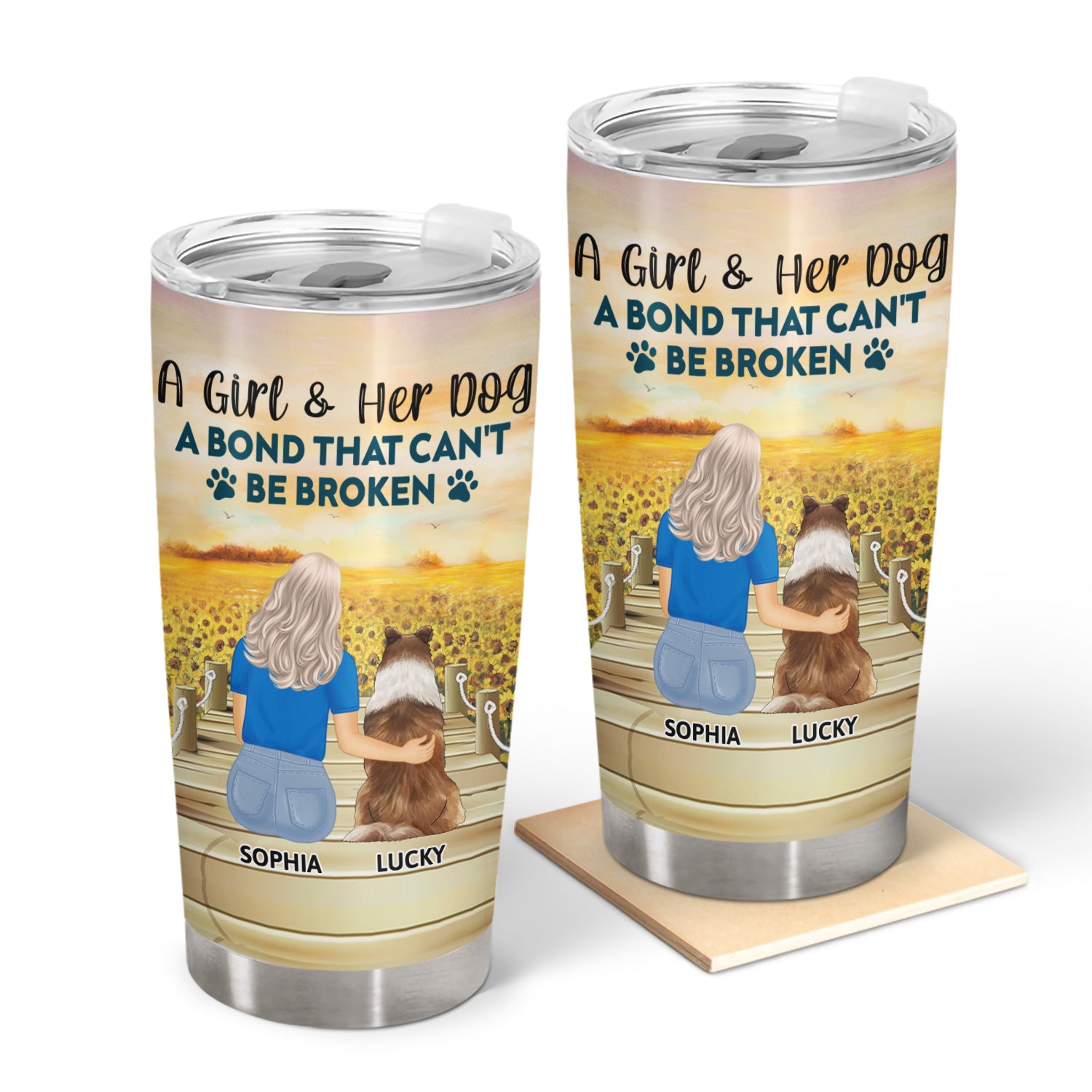A Bond That Can't Be Broken - Gift For Dog Lovers, Dog Mom, Dog Dad - Personalized Tumbler