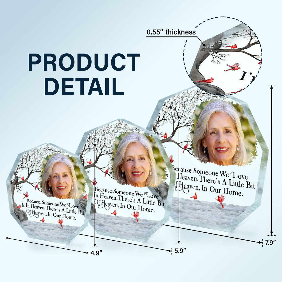 Custom Photo I'm Always With You - Memorial Gift For Family, Friends - Personalized Nonagon Shaped Acrylic Plaque