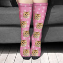 Custom Photo Pet Face Funny Pattern - Gift For Dog Lovers, Cat Lovers, Family - Personalized Socks