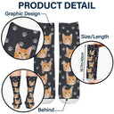 Custom Photo Pet Face Funny Pattern - Gift For Dog Lovers, Cat Lovers, Family - Personalized Socks
