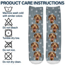 Custom Photo Pet Face Funny Pattern - Gift For Dog Lovers, Cat Lovers, Family - Personalized Socks