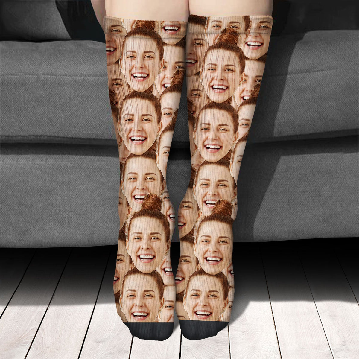 Custom Photo Funny Face Pattern - Gift For Him, For Her, Dog Lovers, Cat Lovers, Family - Personalized Socks