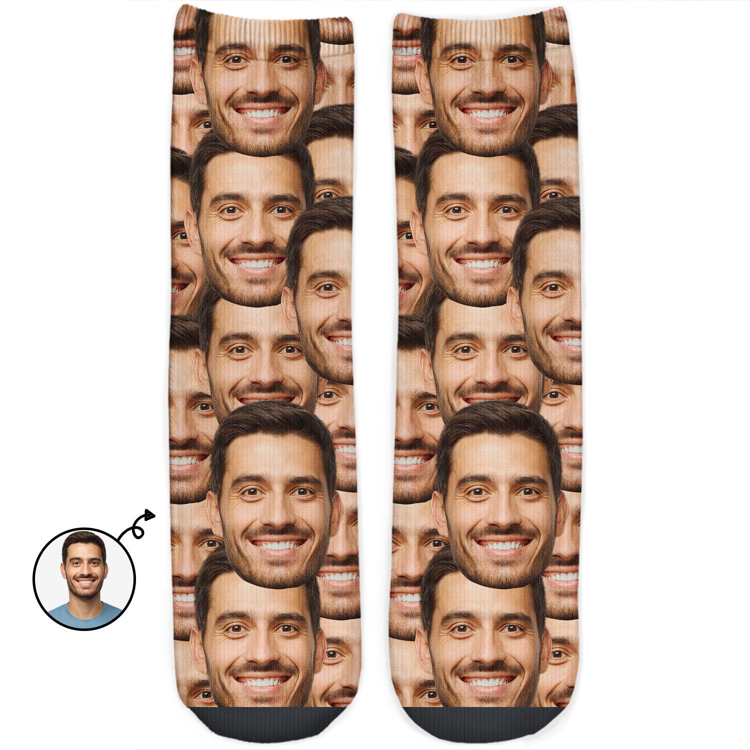 Custom Photo Funny Face Pattern - Gift For Him, For Her, Dog Lovers, Cat Lovers, Family - Personalized Socks
