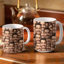 Custom Photo Funny Face Pattern - Gift For Him, For Her, Dog Lovers, Cat Lovers, Family - Personalized White Edge-to-Edge Mug