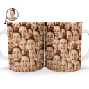 Custom Photo Funny Face Pattern - Gift For Him, For Her, Dog Lovers, Cat Lovers, Family - Personalized White Edge-to-Edge Mug