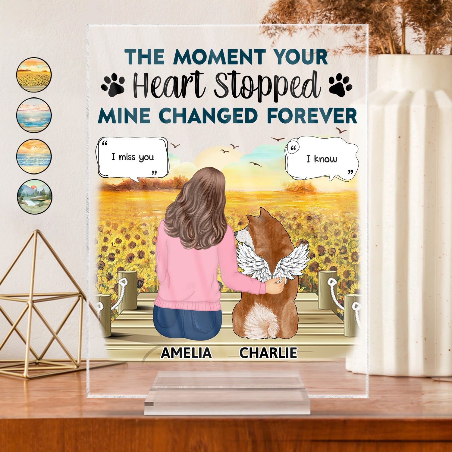 The Moment Your Heart Stopped - Memorial Gift For Pet Lovers, Dog Mom, Dog Dad, Cat Mom, Cat Dad - Personalized Vertical Rectangle Acrylic Plaque