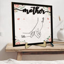 Hand In Hand - Gift For Mom, Mother, Grandma, Parents - Personalized 2-Layered Wooden Plaque With Stand