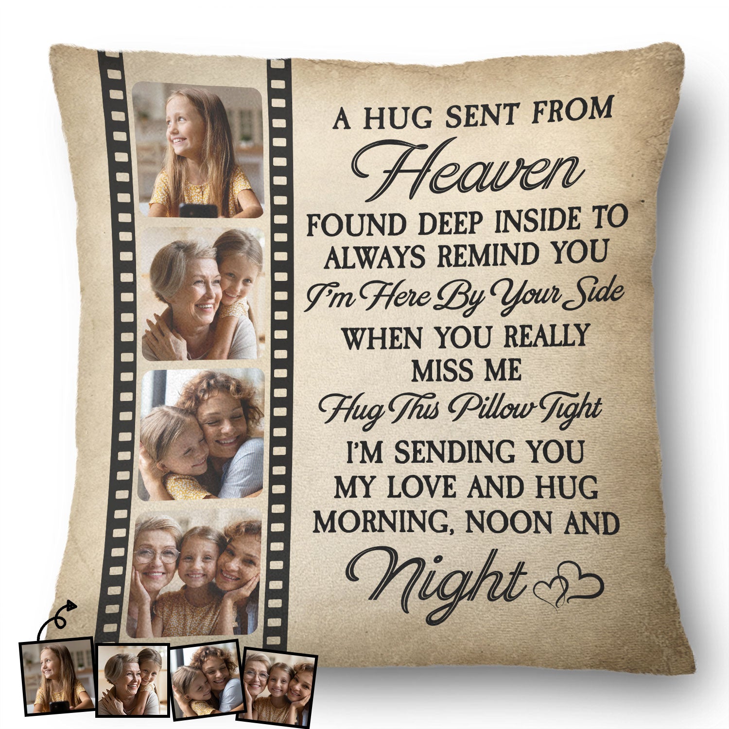 Custom Photo I'm Here By Your Side - Memorial Gift For Family, Mom, Dad, Siblings, Friends - Personalized Pillow