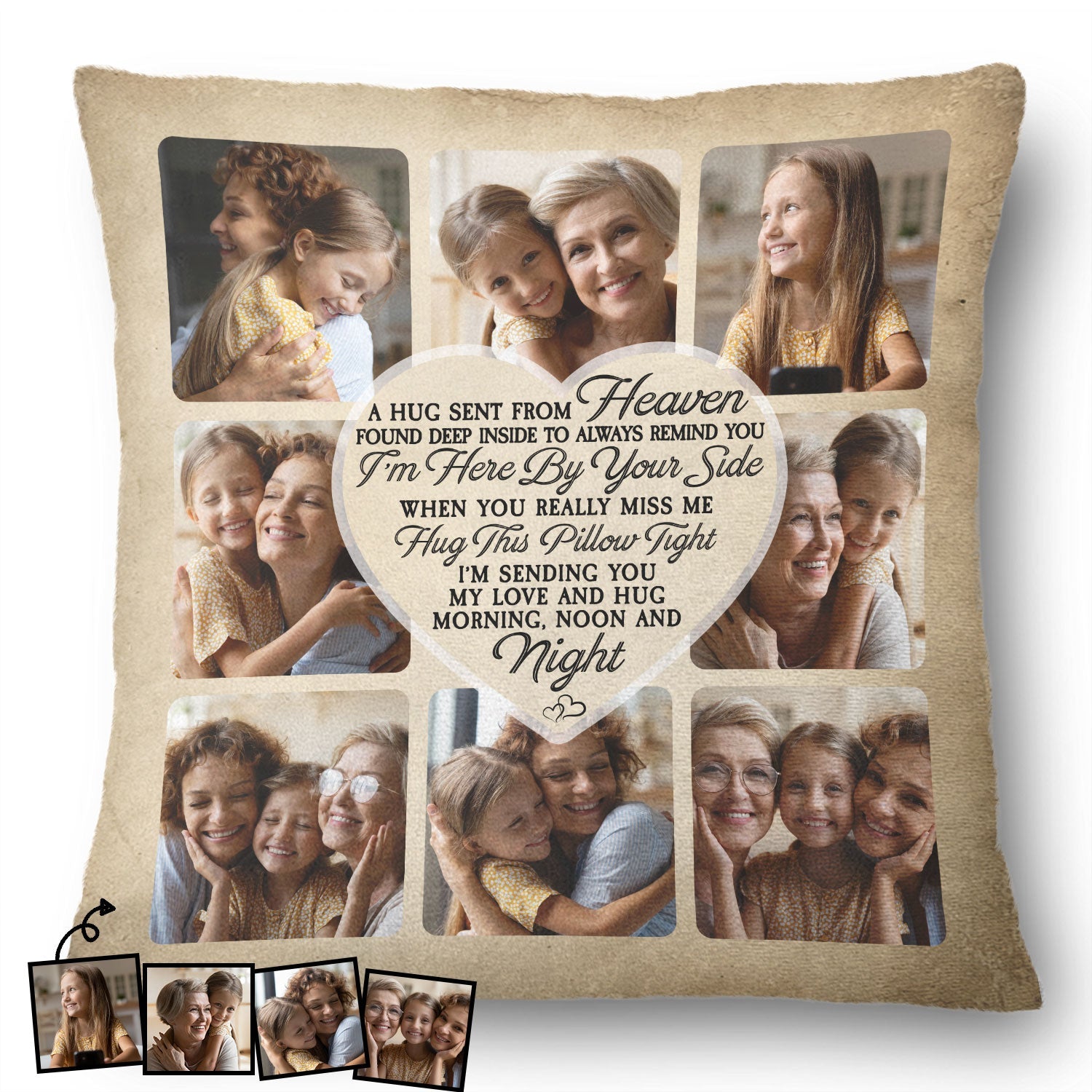 Custom Photo Always Remind You I'm Here By Your Side - Memorial Gift For Family, Mom, Dad, Siblings, Friends - Personalized Pillow