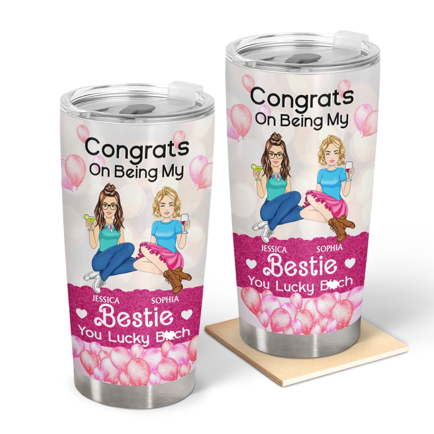 Barbie Congrats On Being My Bestie - Gift For Bestie - Personalized Tumbler