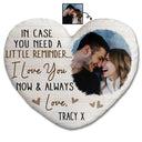 Custom Photo In Case You Need A Little Reminder - Gift For Couples, Husband, Wife - Personalized Heart Shaped Pillow