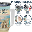 A Bond That Can't Be Broken - Gift For Cat Lovers, Cat Mom, Cat Dad - Personalized 40oz Tumbler With Straw