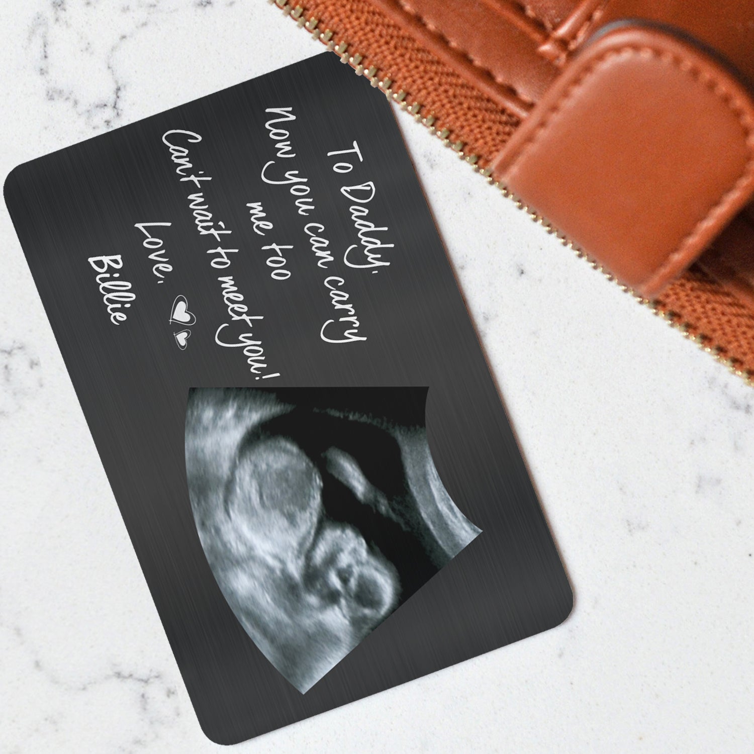 Personalised Metal Wallet Card | to Daddy From Bump Baby Shower Gift for Him Expectant Father | Birthday Gift for New First Time Daddy to Be - Hong Kong Personalised Metal Wallet Card | to Daddy From Bump Baby Shower Gift for Him Expectant Father | Birthday Gift for New First Time Daddy to Be - Hong Kong